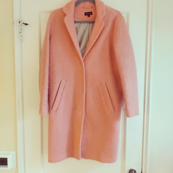 Topshop Boiled Wool Coral Coat - Picture 3 of 12